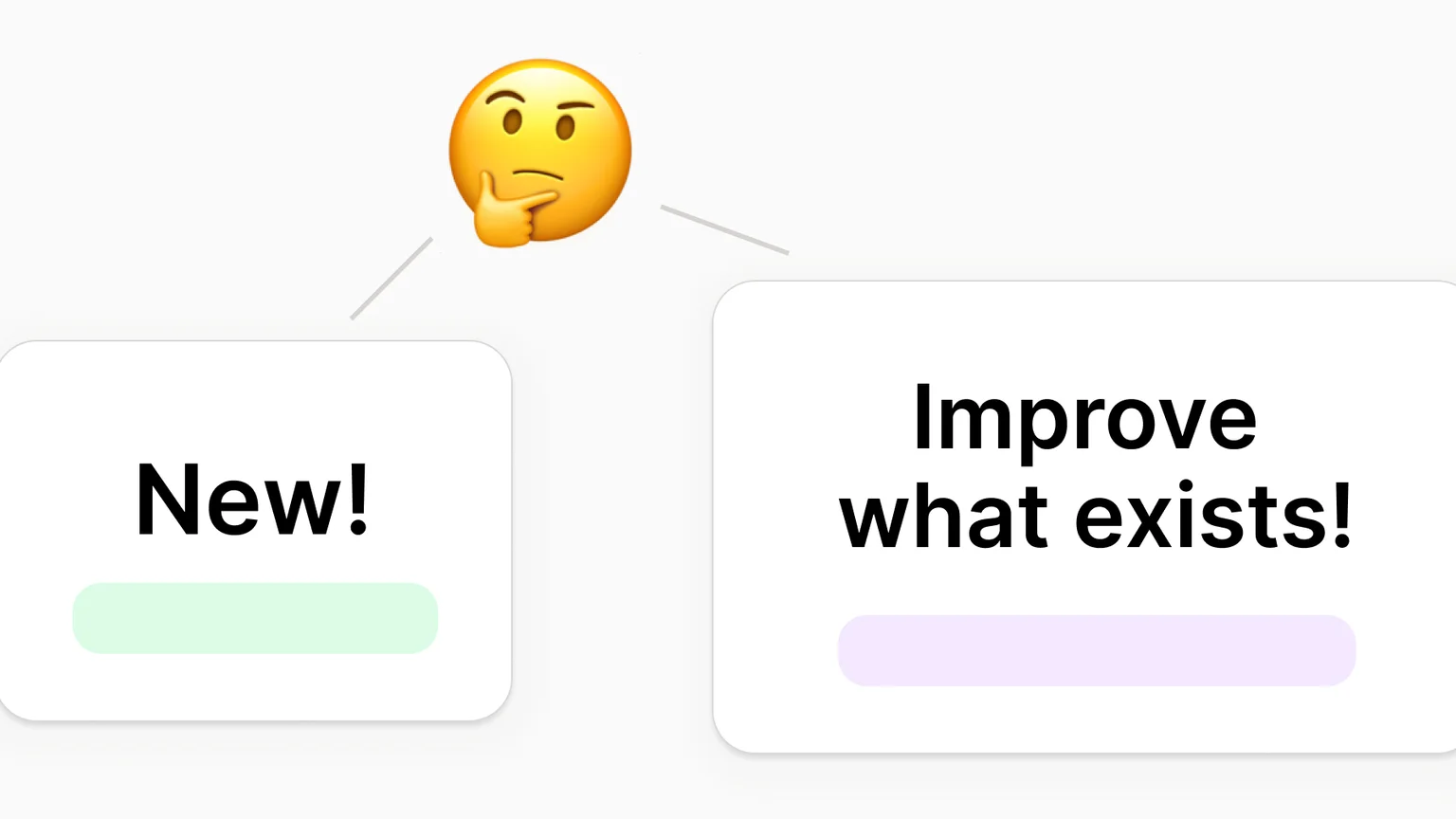 New vs. existing features