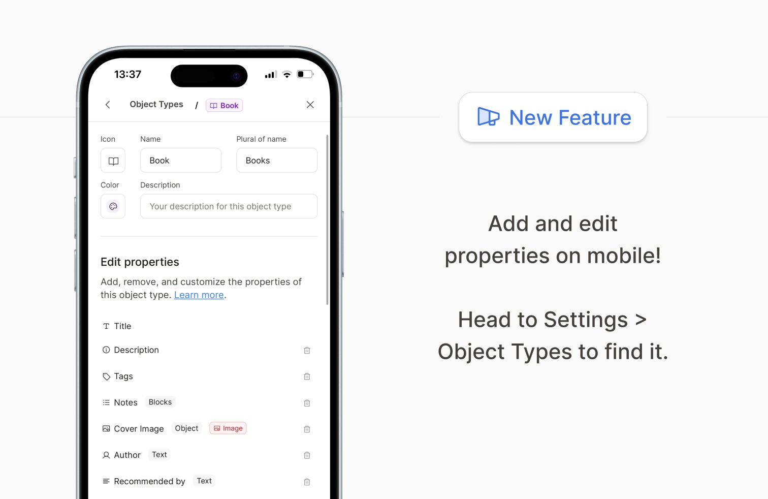 Mobile add and edit properties