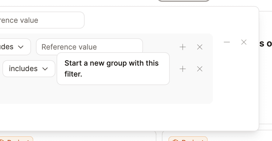 Filter group shortcut