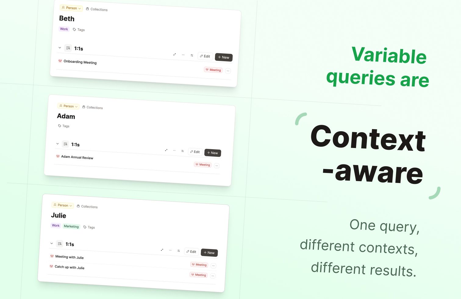 one query different contexts