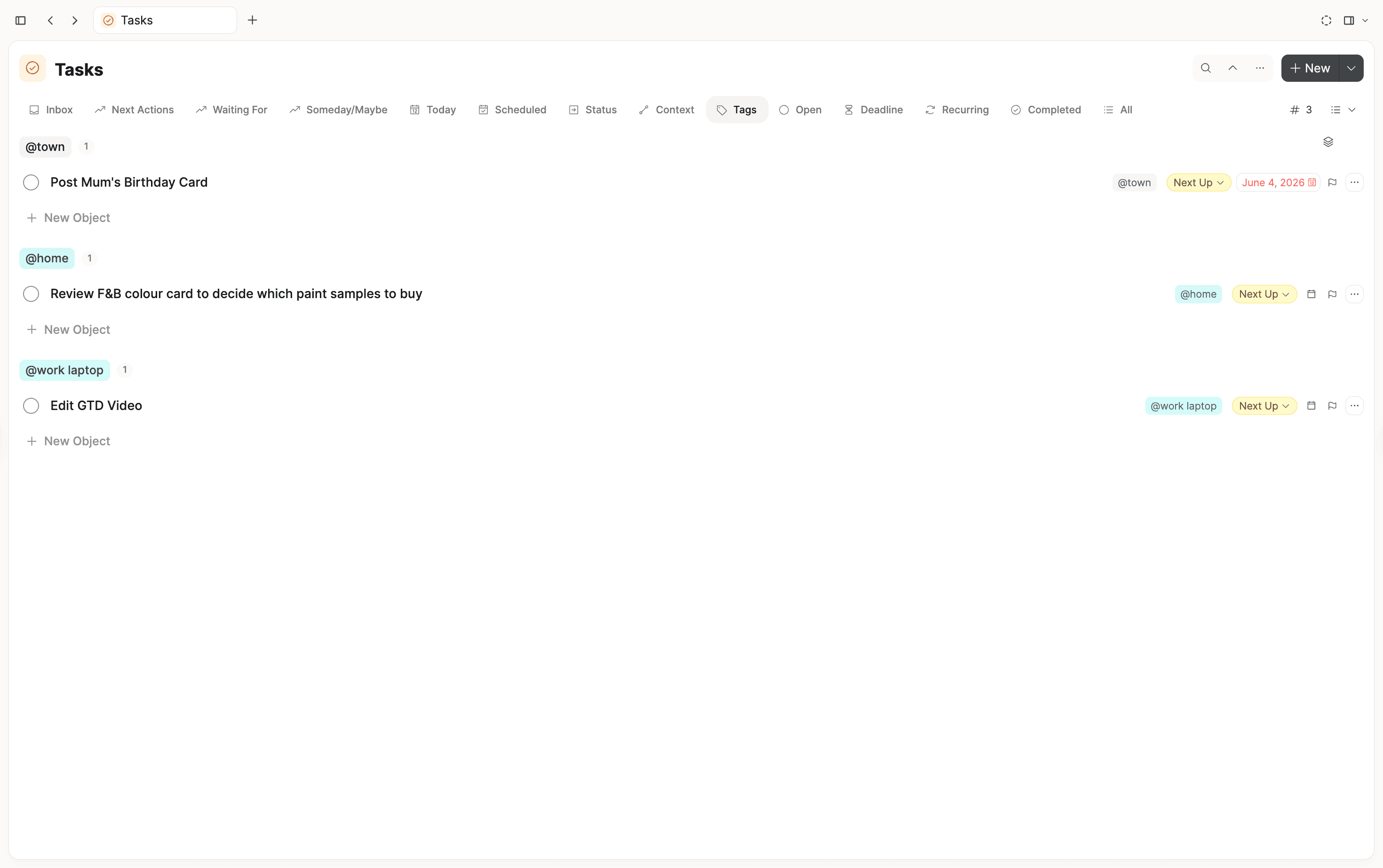 tags view