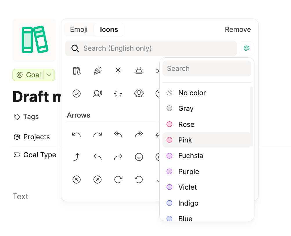 Colored icons