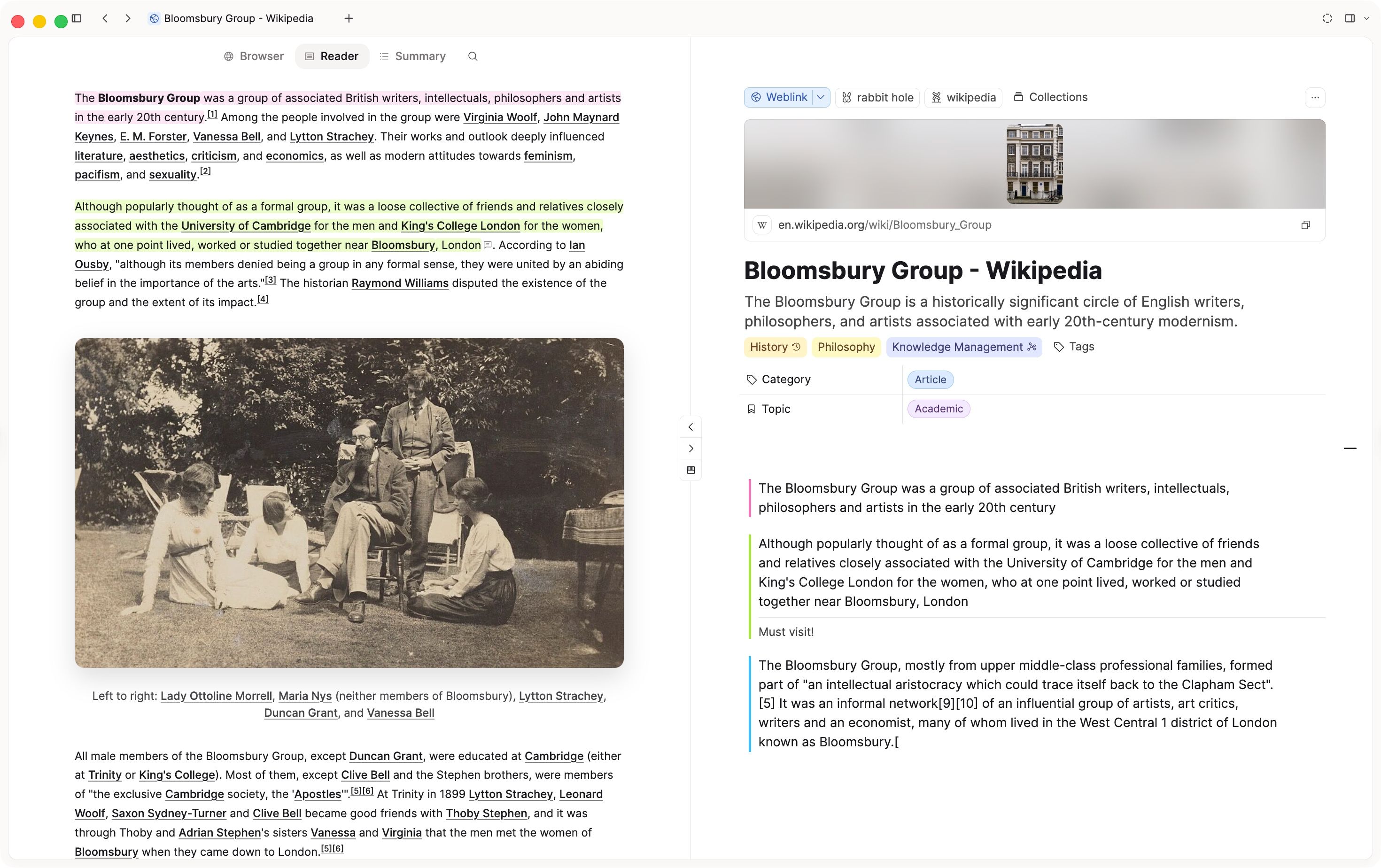Reader view and annotations