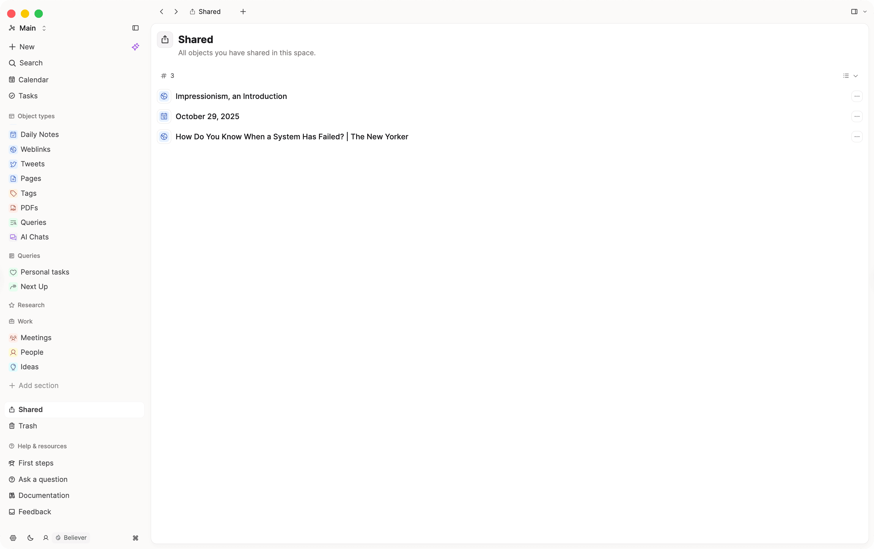 Shared objects overview