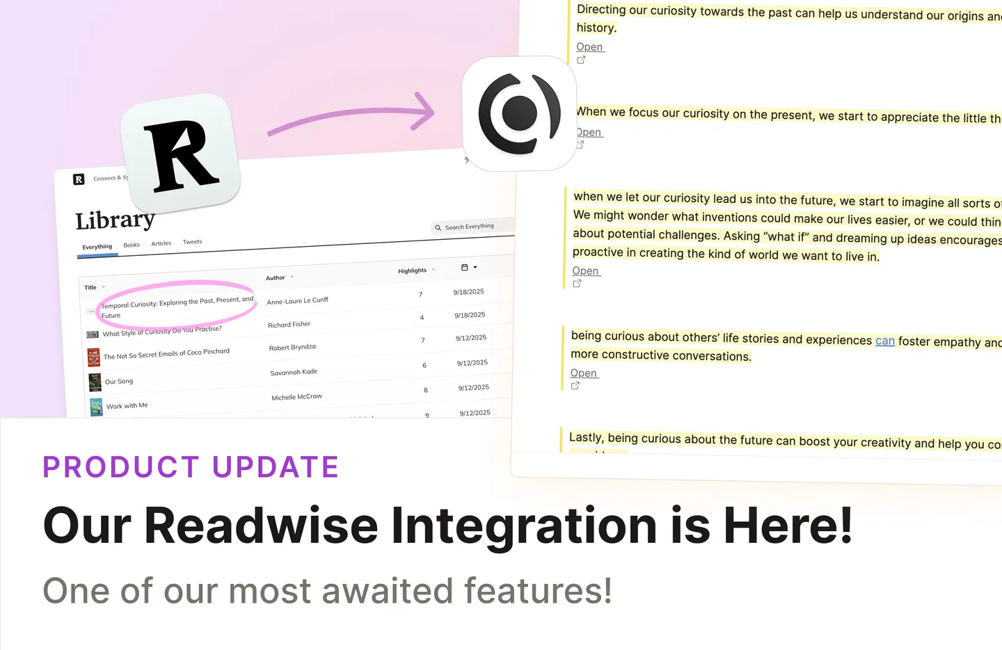 Our Readwise Integration is Here